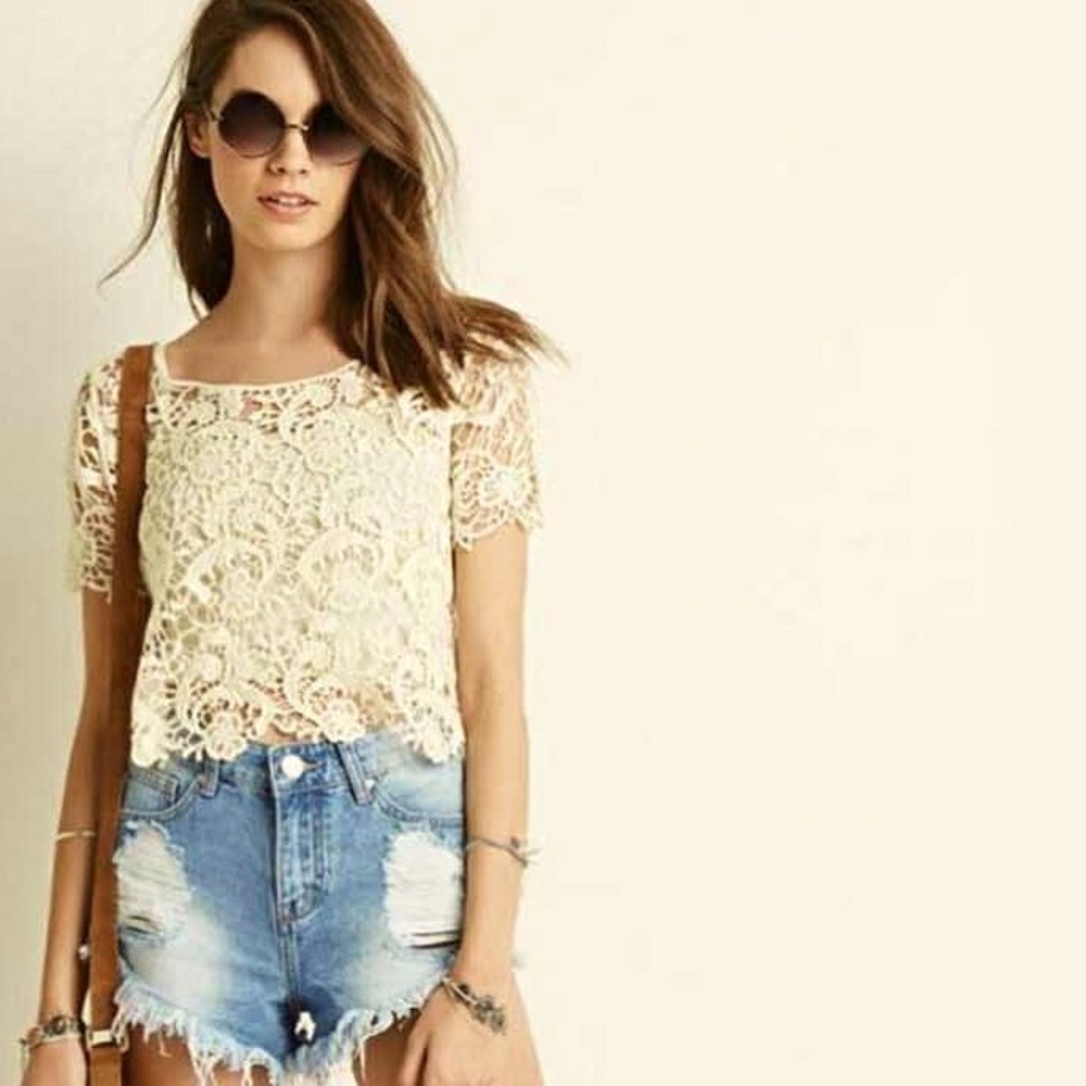 Majors Paisley Crochet Crop Top